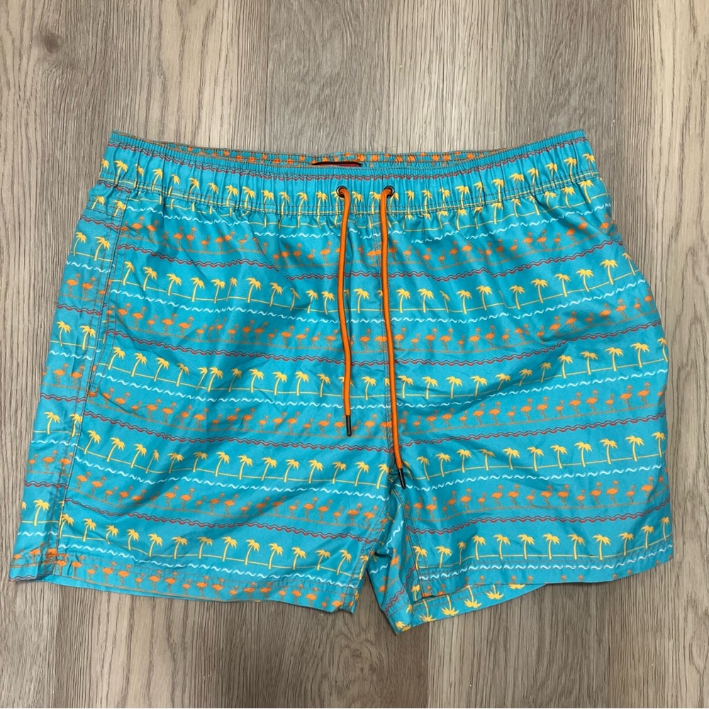 LIKE NEW Mens Party Sharks Swim Trunks-XXL